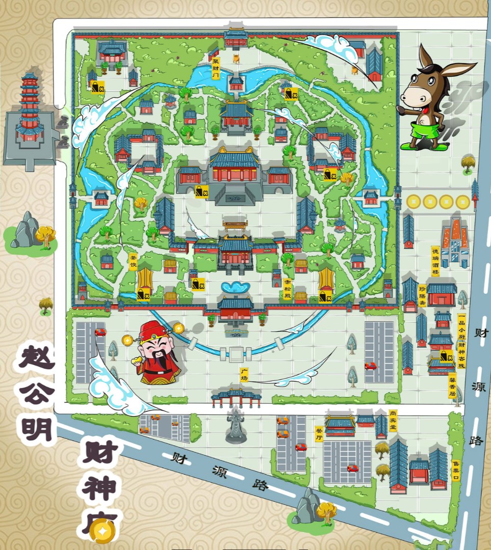 金阳寺庙类手绘地图